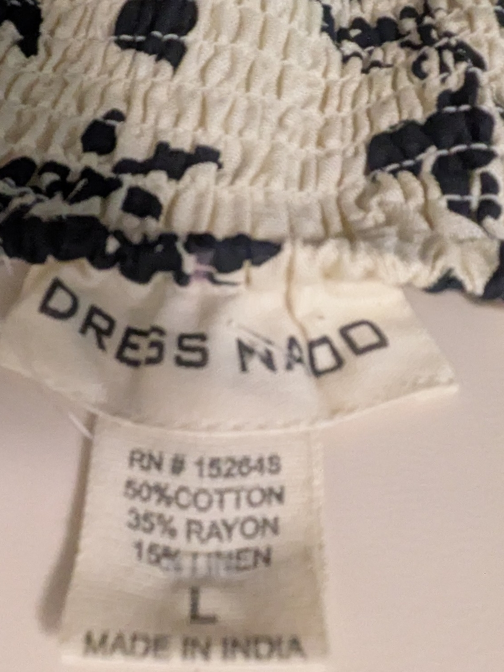 Cream and Black Floral Midi Dress with Ruffle Hem Cotton NWT - Picture 9 of 11